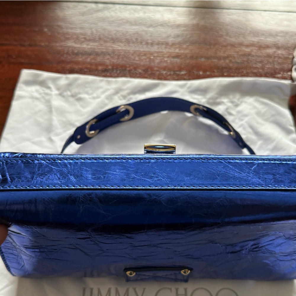 Jimmy Choo Metallic Blue (River) Shoulder Bag - Picture 8 of 11